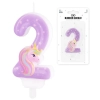 Świeczka urodziny dekoracja na tort jednorożec unicorn cyfra 2